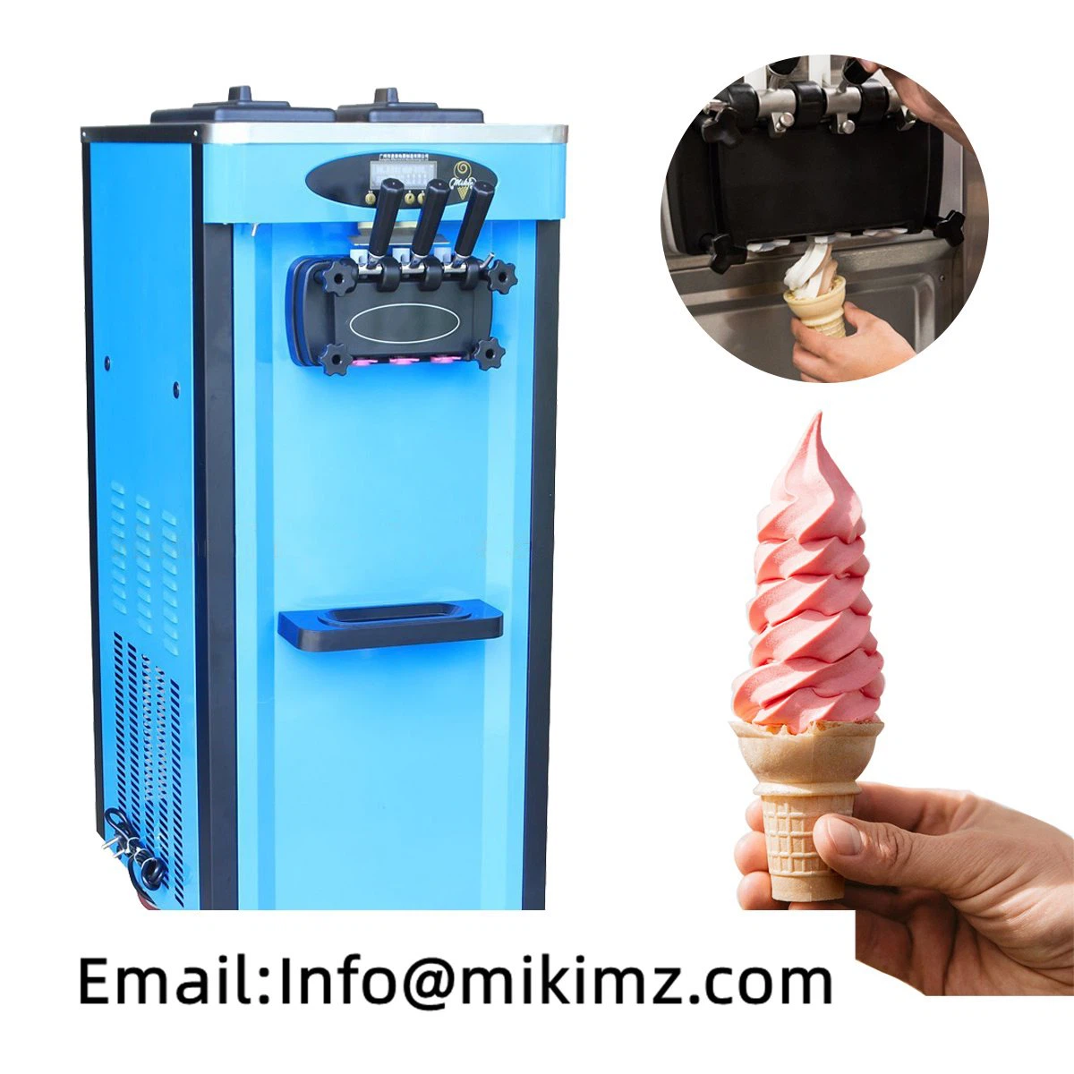Hot selling small tabletop three flavor soft ice cream machine 