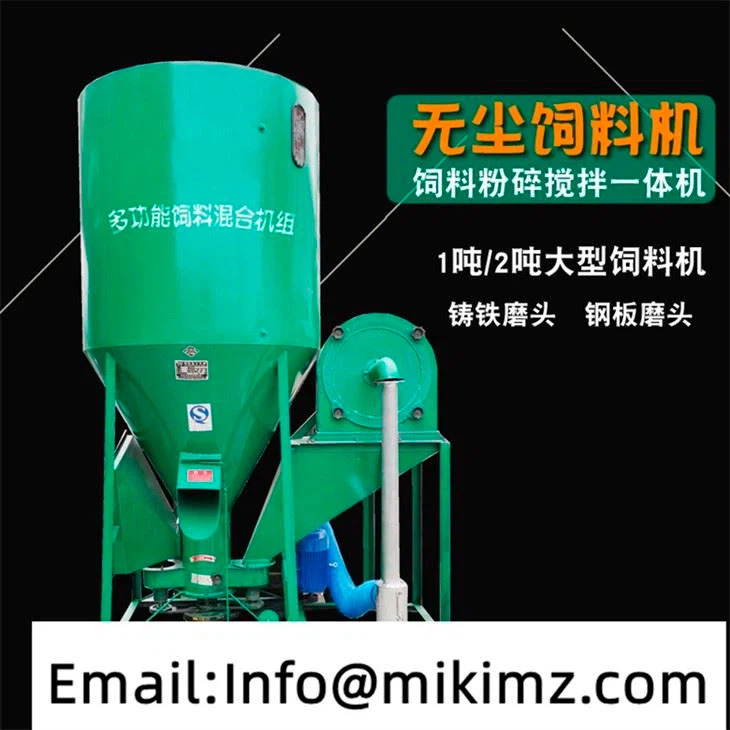 Heimilislóðrétt fóðurblandari 1000 kg fóðurblandari með kvörnunarvél