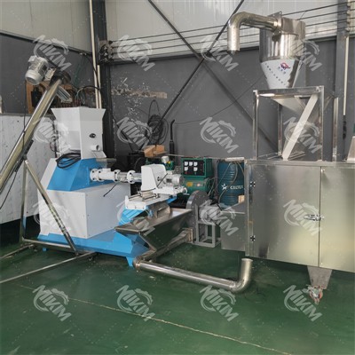 What is the function of each part of the feed pellet production line?